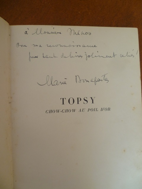 dédicace Marie Bonaparte